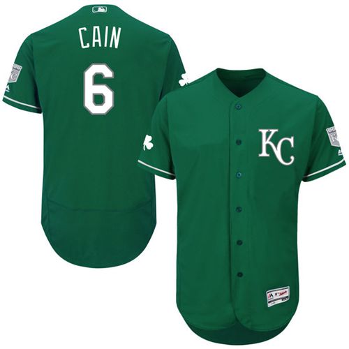 Royals #6 Lorenzo Cain Green Celtic Flexbase Authentic Collection Stitched Jersey