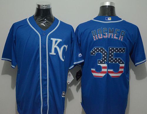 Royals #35 Eric Hosmer Blue USA Flag Fashion Stitched Jersey
