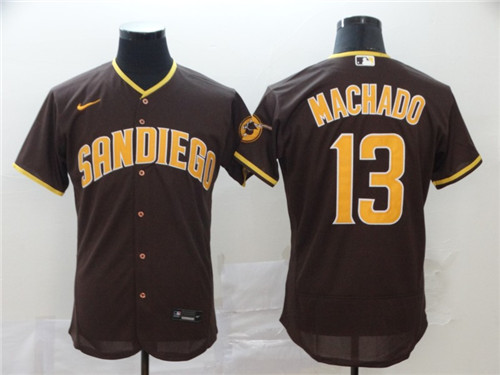 San Diego Padres #13 Manny Machado Coffee Flex Base Stitched Jersey