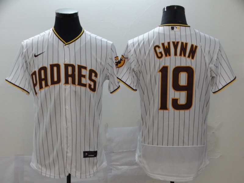 San Diego Padres #19 Tony Gwynn White Flex Base Stitched Jersey