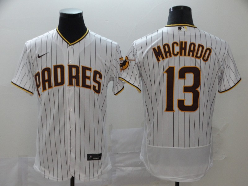 San Diego Padres #13 Manny Machado White Flex Base Stitched Jersey