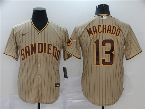 San Diego Padres Tan Brown #13 Manny Machado Stitched Jersey