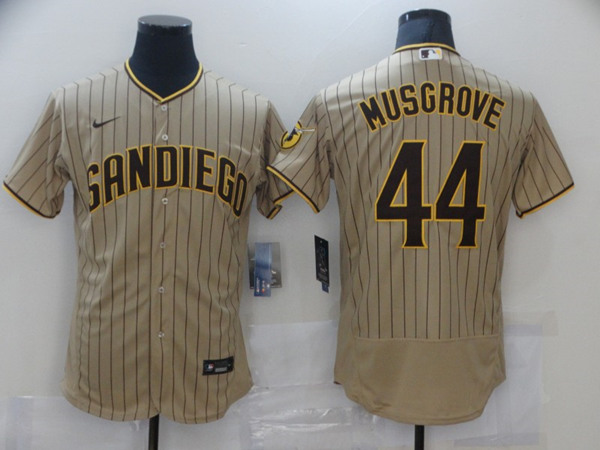 San Diego Padres #44 Joe Musgrove Tan Brown Flex Base Stitched Jersey