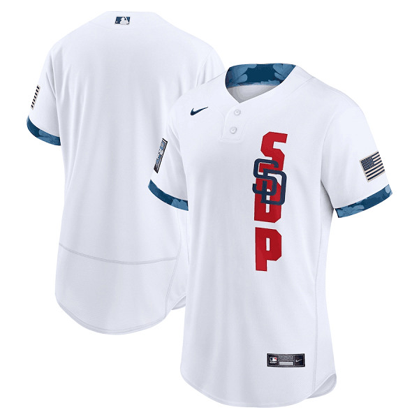 San Diego Padres Blank 2021 White All-Star Flex Base Stitched Jersey