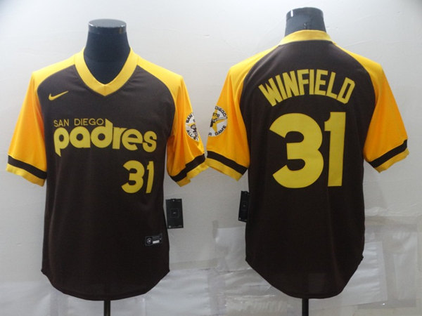 San Diego Padres #31 Dave Winfield Brown Stitched Jersey