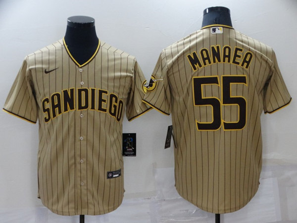 San Diego Padres #55 Sean Manaea Tan Brown Cool Base Stitched Jersey
