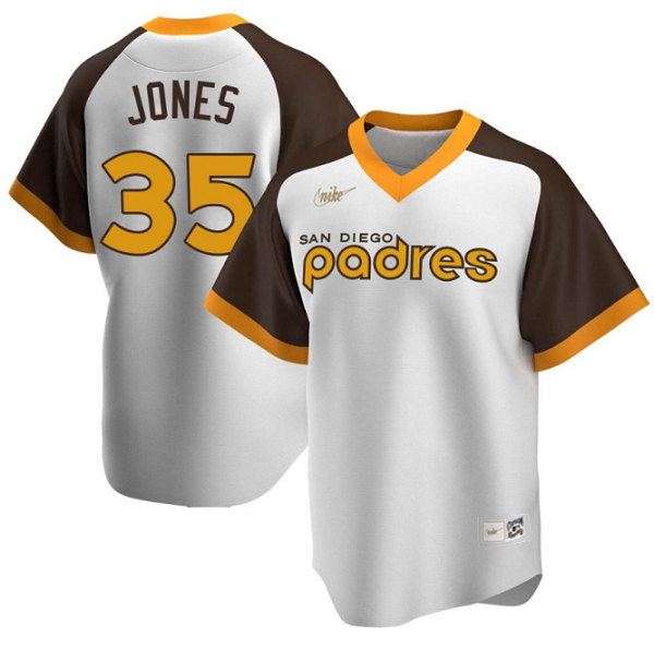 San Diego Padres #35 Randy Jones White Cooperstown Stitched Baseball Jersey