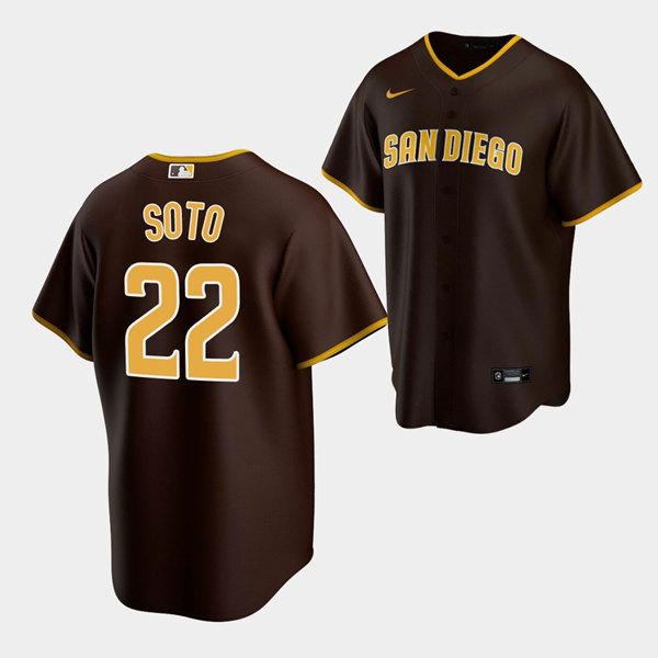 San Diego Padres #22 Juan Soto Brown Cool Base Stitched Baseball Jersey