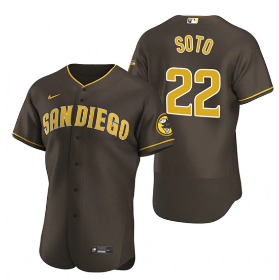San Diego Padres #22 Juan Soto Brown Flex Base Stitched Baseball Jersey