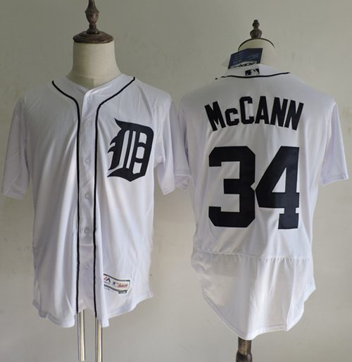 Tigers #34 James McCann White Flexbase Authentic Collection Stitched Jersey