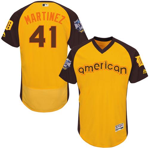 Tigers #41 Victor Martinez Gold Flexbase Authentic Collection 2016 All-Star American League Stitched Jersey