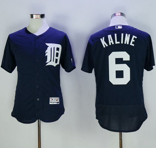 Tigers #6 Al Kaline Navy Blue Flexbase Authentic Collection Stitched Jersey