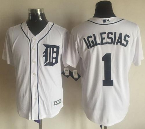 Tigers #1 Jose Iglesias White New Cool Base Stitched Jersey