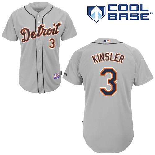 Tigers #3 Ian Kinsler Grey Cool Base Stitched Jersey
