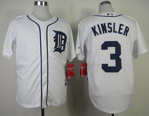 Tigers #3 Ian Kinsler White Cool Base Stitched Jersey