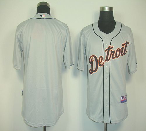 Tigers Blank Grey Cool Base Stitched Jersey