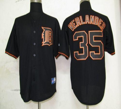 Tigers #35 Justin Verlander Black Fashion Stitched Jersey