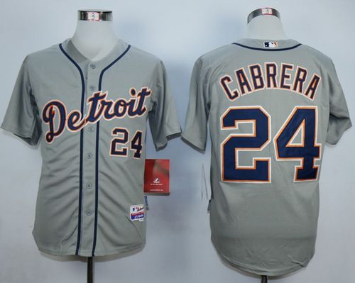 Tigers #24 Miguel Cabrera Grey Stitched Jersey