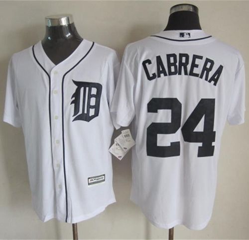 Tigers #24 Miguel Cabrera White New Cool Base Stitched Jersey