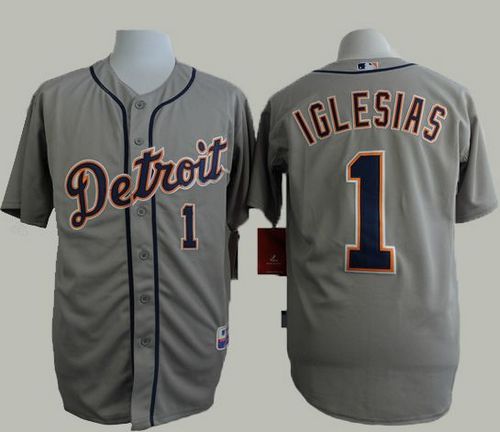 Tigers #1 Jose Iglesias Grey Cool Base Stitched Jersey