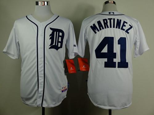 Tigers #41 Victor Martinez White Cool Base Stitched Jersey