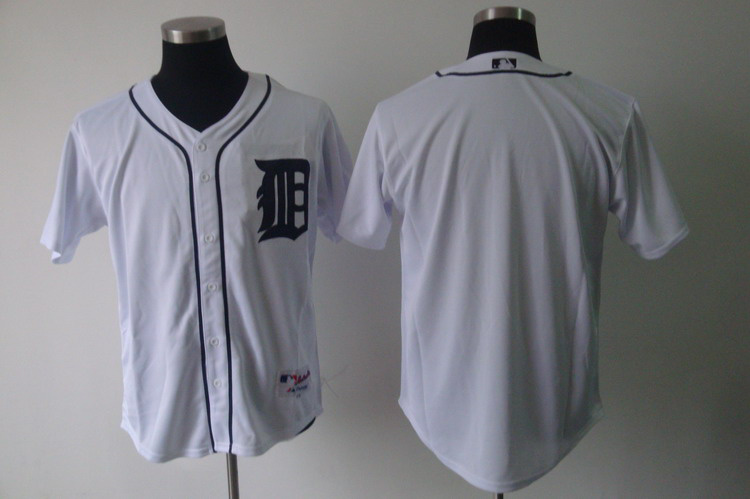 Tigers Blank White Cool Base Stitched Jersey