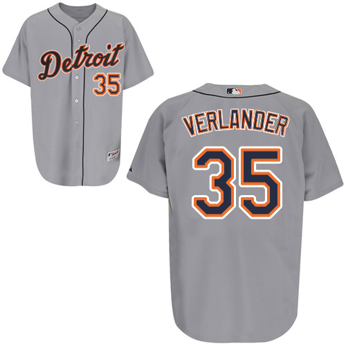 Tigers #35 Justin Verlander Grey Stitched Jersey
