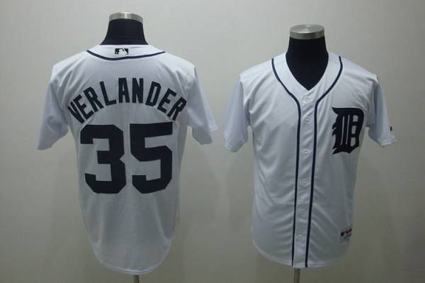 Tigers #35 Justin Verlander Stitched White Jersey