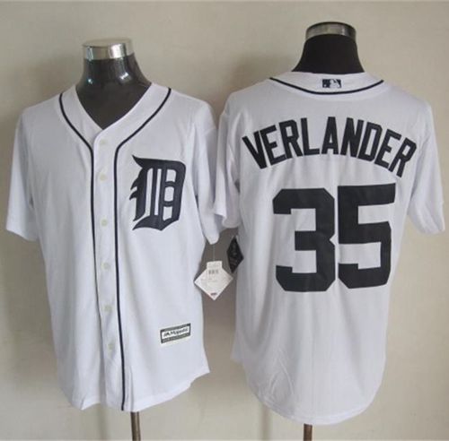 Tigers #35 Justin Verlander White New Cool Base Stitched Jersey