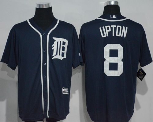 Tigers #8 Justin Upton Navy Blue New Cool Base Stitched Jersey