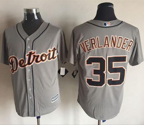 Tigers #35 Justin Verlander Grey New Cool Base Stitched Jersey