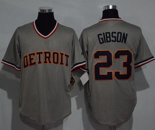 Tigers #23 Kirk Gibson Grey Cooperstown Throwback Stitched Jersey