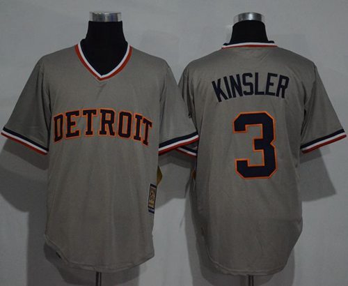Tigers #3 Ian Kinsler Grey Cooperstown Throwback Stitched Jersey