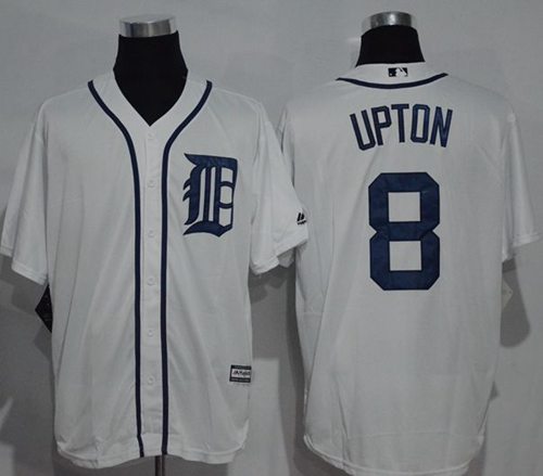 Tigers #8 Justin Upton White New Cool Base Stitched Jersey