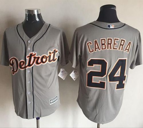 Tigers #24 Miguel Cabrera Grey New Cool Base Stitched Jersey