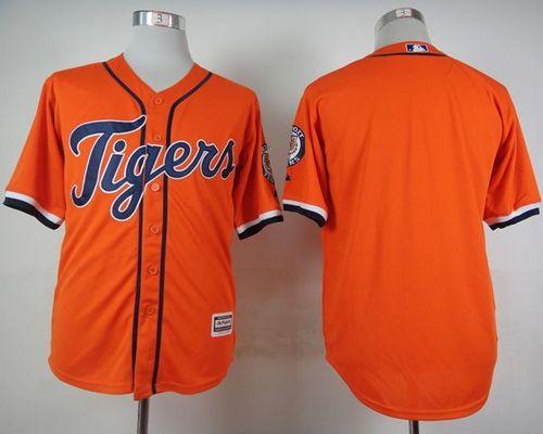 Tigers Blank Orange Cool Base Stitched Jersey