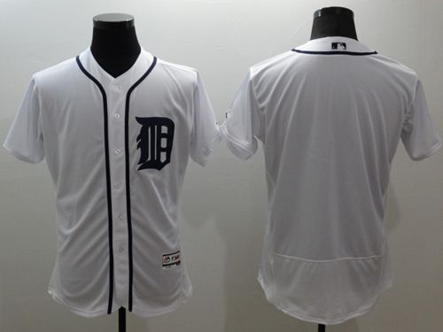 Tigers Blank White Flexbase Authentic Collection Stitched Jersey