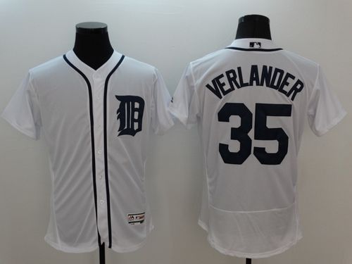 Tigers #35 Justin Verlander White Flexbase Authentic Collection Stitched Jersey