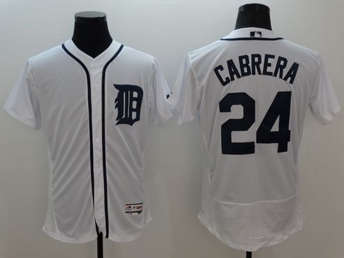 Tigers #24 Miguel Cabrera White Flexbase Authentic Collection Stitched Jersey