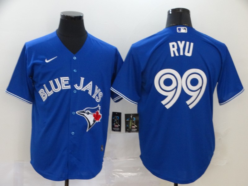 Toronto Blue Jays #99 Hyun-Jin Ryu Majestic Blue Cool Base Stitched Jersey
