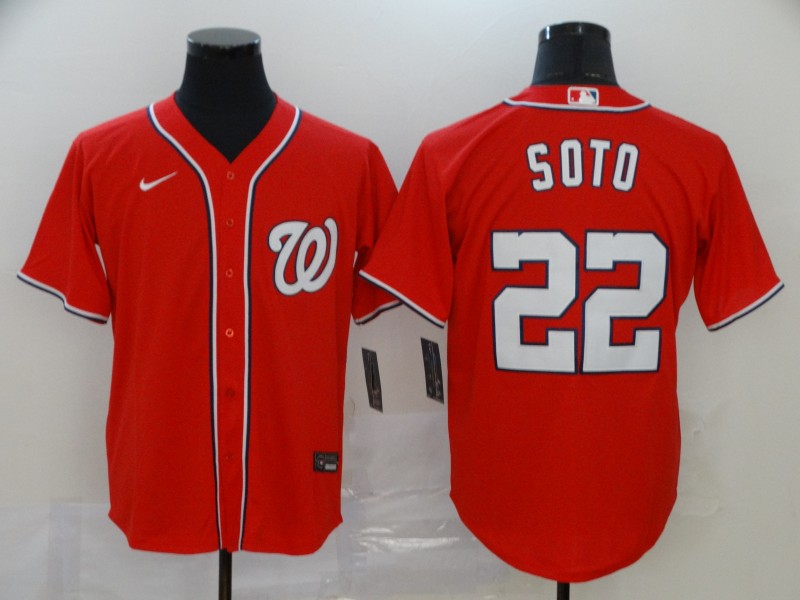 Washington Nationals #22 Juan Soto Majestic Red Cool Base Stitched Jersey