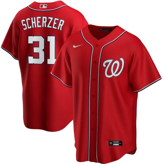 Washington Nationals Red #31 Max Scherzer Cool Base Stitched Jersey