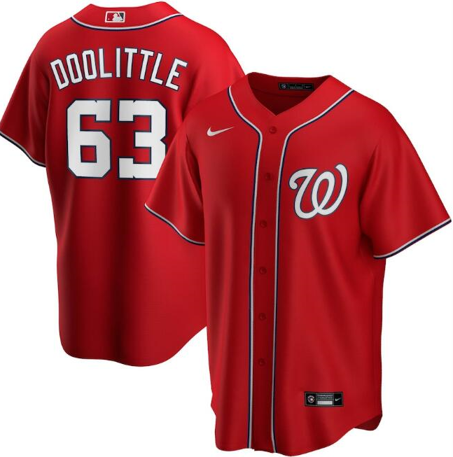 Washington Nationals Red #63 Sean Doolittle Cool Base Stitched Jersey