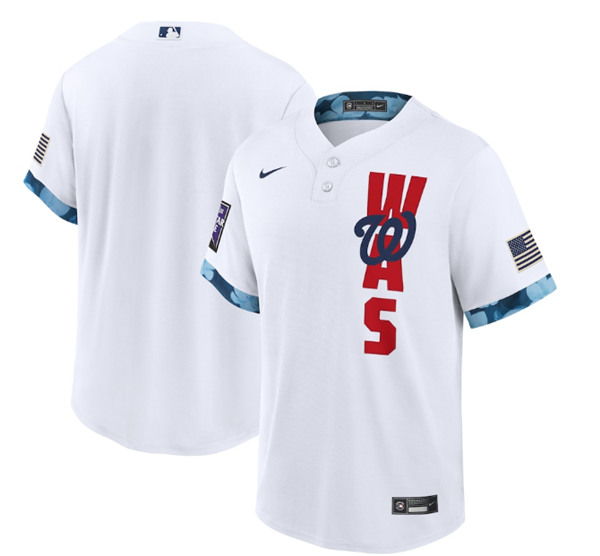 Washington Nationals Blank 2021 White All-Star Cool Base Stitched Jersey