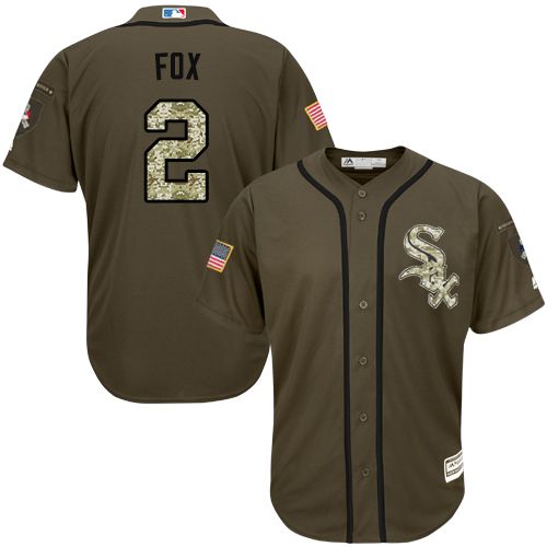 White Sox #2 Nellie Fox Green Salute To Service Stitched Jersey