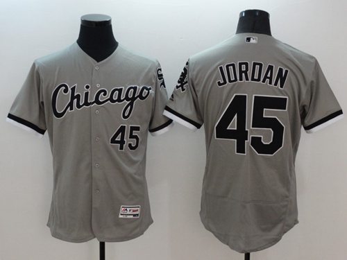 White Sox #45 Michael Jordan Grey Flexbase Authentic Collection Stitched Jersey