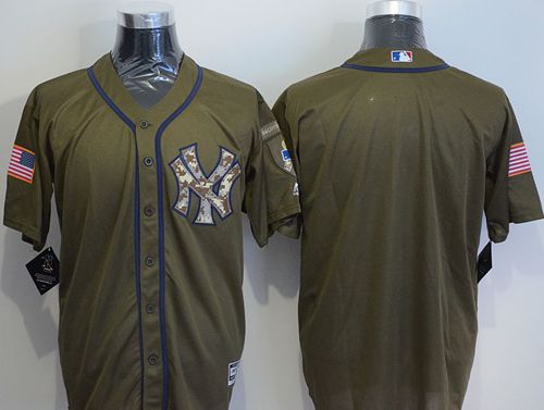 Yankees Blank Green Salute To Service Stitched Jersey