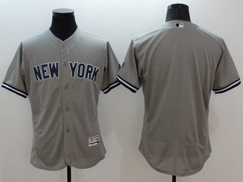 Yankees Blank Grey Flexbase Authentic Collection Stitched Jersey