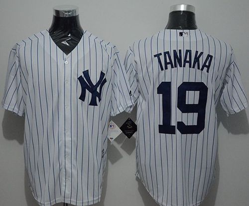 Yankees #19 Masahiro Tanaka White Strip New Cool Base Stitched Jersey