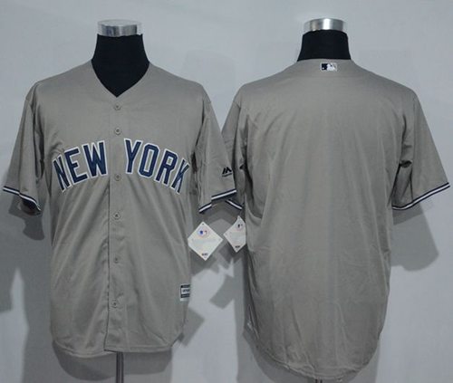 Yankees Blank Grey New Cool Base Stitched Jersey